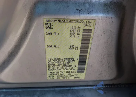 2014 Nissan Altima 2.5 S from USA, damaged, VIN 1N4AL3AP7EC108300